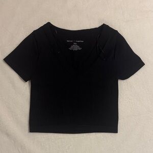 Together Black V-Neck Crop Top